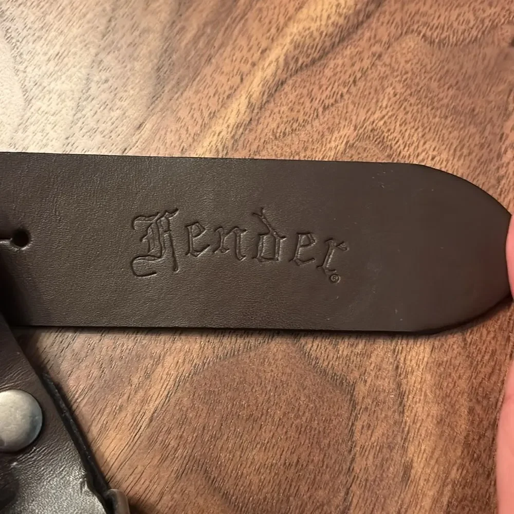Rare Fender Dark Brown Leather Belt with Removable Buckle -38